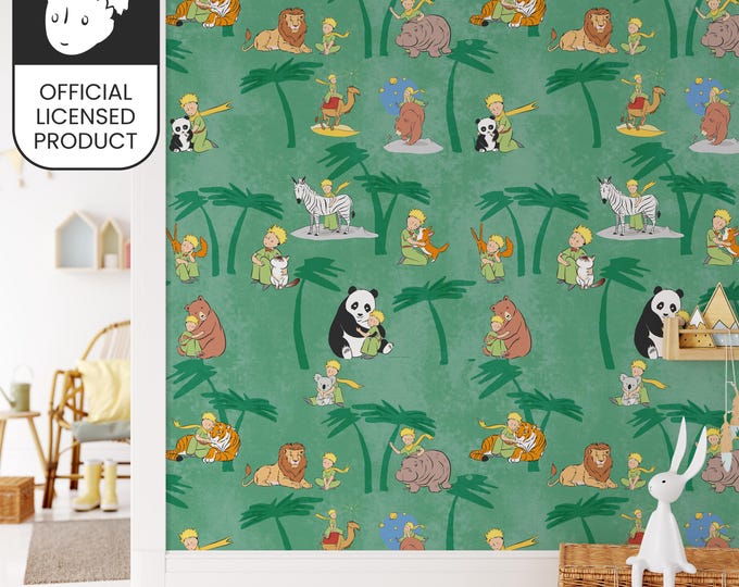 Official Little Prince Animals Wallpaper - Safari Zoo Pattern for Kids Room, Nursery & Playroom Decor