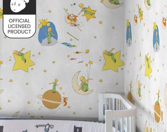 Official Little Prince Stars and Planets Wallpaper – Exclusive Licensed Design by Antoine de Saint-Exupéry – Eco-Friendly & Easy to Apply