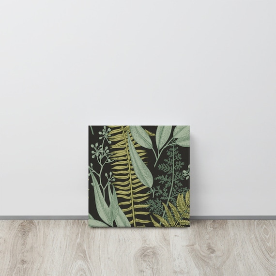 Botanical Green Canvas useful gifts also for coffee bar decor, aesthetic framed home inspo