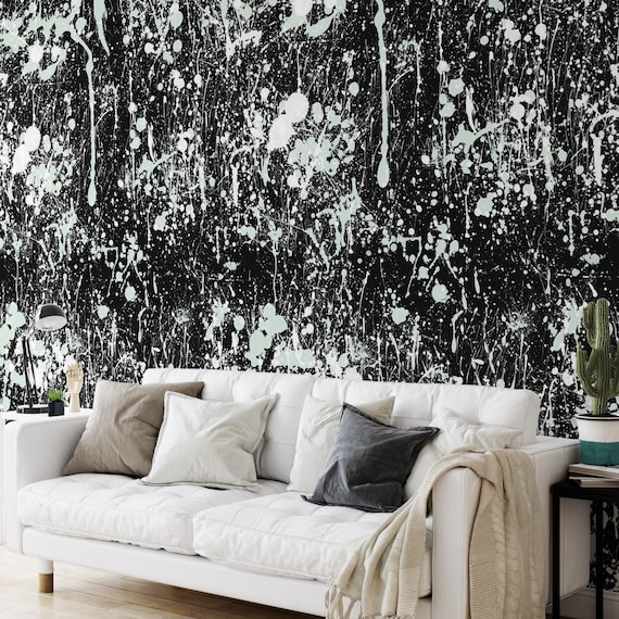 Abstract Paint Splatter Wallpaper - Modern Artistic Drip Design, Contemporary Urban Wall Art