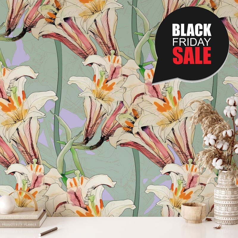 Lily Wallpaper - Etsy