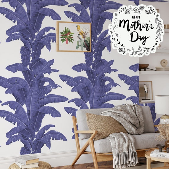 Bring a Touch of Serenity with Our Blue Banana Leaf Wallpaper | Captivating and Tranquil Design for a Refreshing Décor