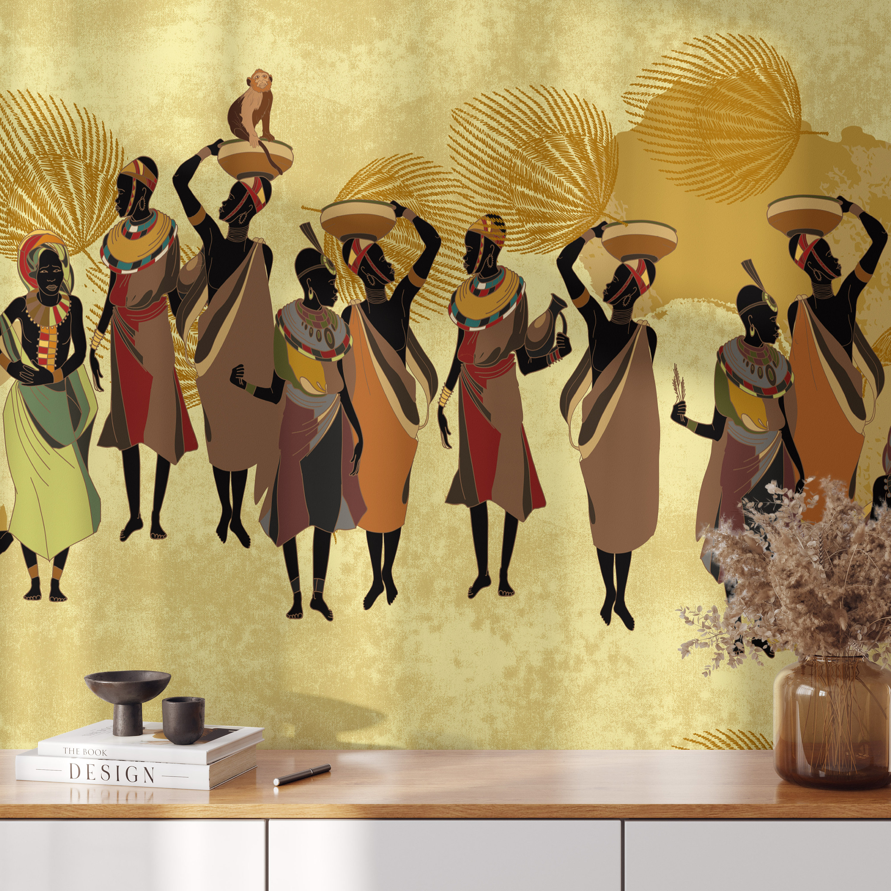African Tribe Women Wallpaper Masai Savannah Woman Wall