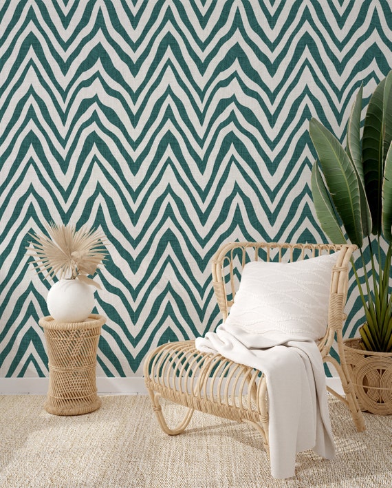 Zebra Wallpaper, Green Modern Wallpaper, Animalier Print