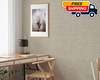 Neutrale tinten Sisal behang, minimalistisch design canvas textuur hotel muur decor, kantoor muur decor canvas