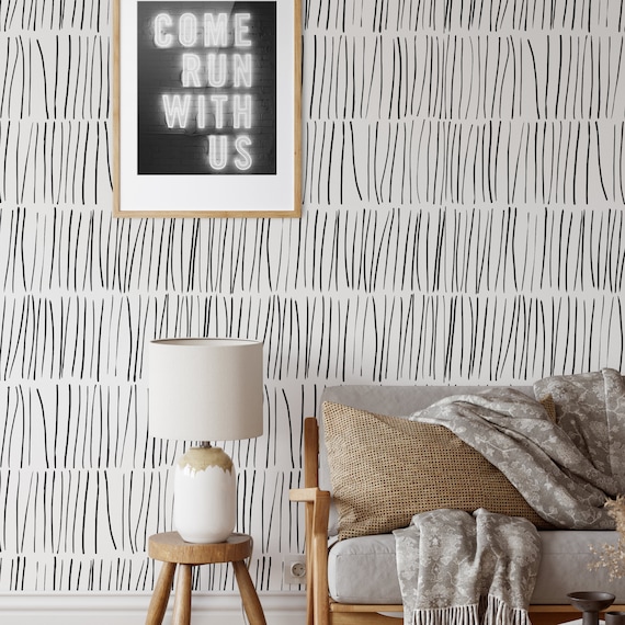 Modern Wallpaper Minimalist Design, Monochrome Graphic Lines for Contemporary Home Decor, Sleek & Stylish Wall Covering