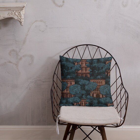 Architecture Print Premium Pillow perfect to match with our Wallpaper, furniture cushions for Modern Home Decor