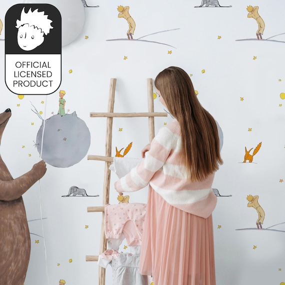 Official Little Prince Aviator Story Wallpaper - Complete Narrative Pattern for Kids Room & Library Decor