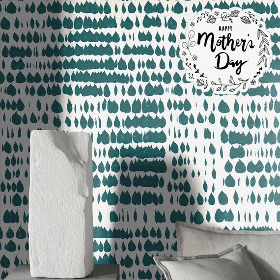 Colorful Polka Dot Wallpaper, Scandinavian Dotted Home Decor, Black Dalmatian Dots Wall Art