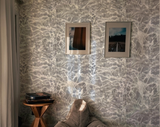 Water Ripples Wallpaper, Abstract Black & White Marine Wall Art, Modern Removable Sea Waves Decor for Living Room