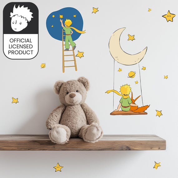 Little Prince Ladder Wall Stickers | Official Licensed Nursery Decals | Kids Room Decor | Eco-Friendly