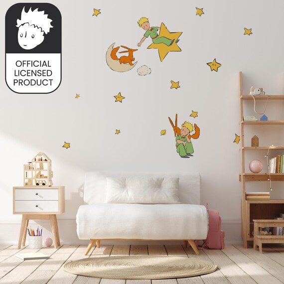 Little Prince Stargazing Wall Stickers | Official Licensed Nursery Decals | Kids Room Decor | Eco-Friendly