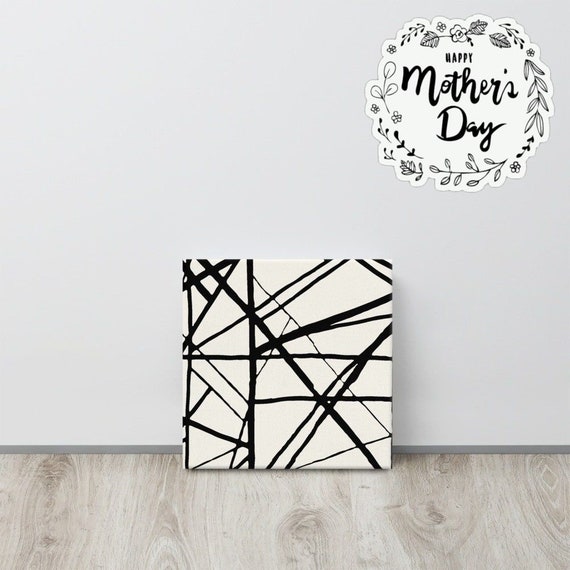 Geometric Art Deco Canvas useful gifts also for coffee bar decor, aesthetic framed home inspo