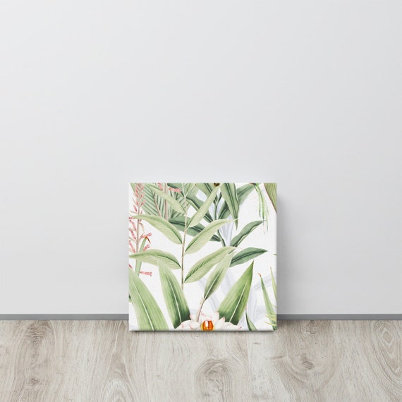 Chinoiserie Tropical Print Canvas useful gifts also for coffee bar decor, aesthetic framed home inspo