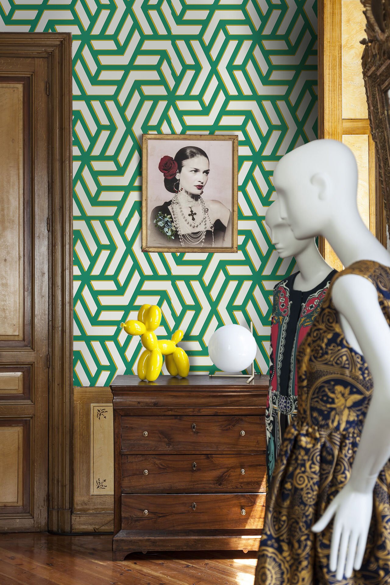 Mid Century Modern, Art Deco Wallpaper, Geometric Wall Paper, Vintage