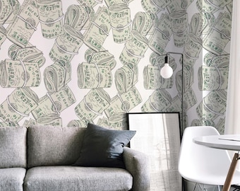 Japanese Banknote Wallpaper - Elegant Stylized Design, Unique Japanese Style Art for Wall Decor Digital Backgrounds by WALLPAPERS4BEGINNERS