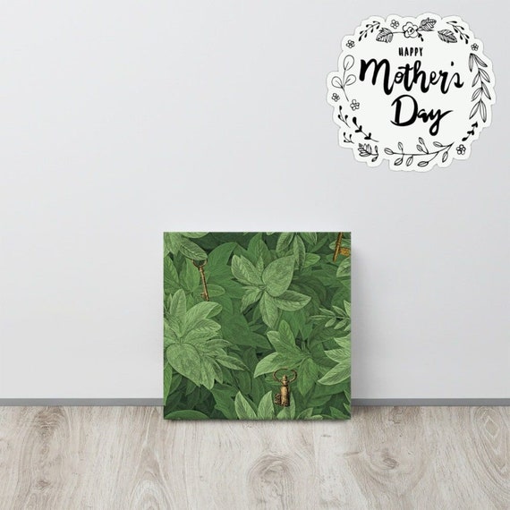 Botanical Canvas useful gifts also for coffee bar decor, aesthetic framed home inspo