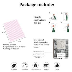 Carta da parati a Righe Rosa e Bianche immagine 8