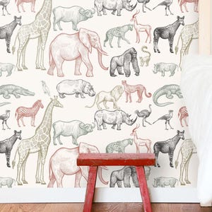 Carta da Parati Animali - Carta da parati per Bambini - Carta da parati Cameretta - Carta da parati per Camerette Zoo