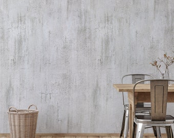 Industrial Concrete Wall Grunge Wallpaper, Modern Grey Cement Wall Mural, Plaster Wallpaper