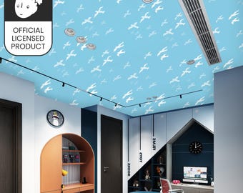 Official Little Prince Flying Birds Wallpaper - Sky Blue Freedom Pattern for Kids Room & Nursery Decor