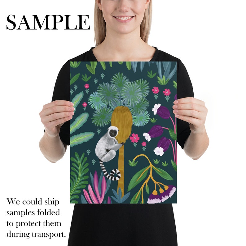 Tropisk mörk djungeltapet, nyckfull tigermålning mörk boho väggdekor, exotisk naturmotiv väggkonst SAMPLE A3