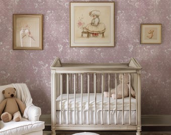 Vintage Botanical Elegance – A Collection of Three Timeless Wallpapers - Floral Wallpaper, Shabby Romantic Dotted Botanical Pattern