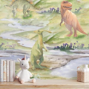 Carta da parati dinosauro, carta da parati bambini, dinosauri, stampa dinosauri, autoadesivi dinosauri, decorazione murali