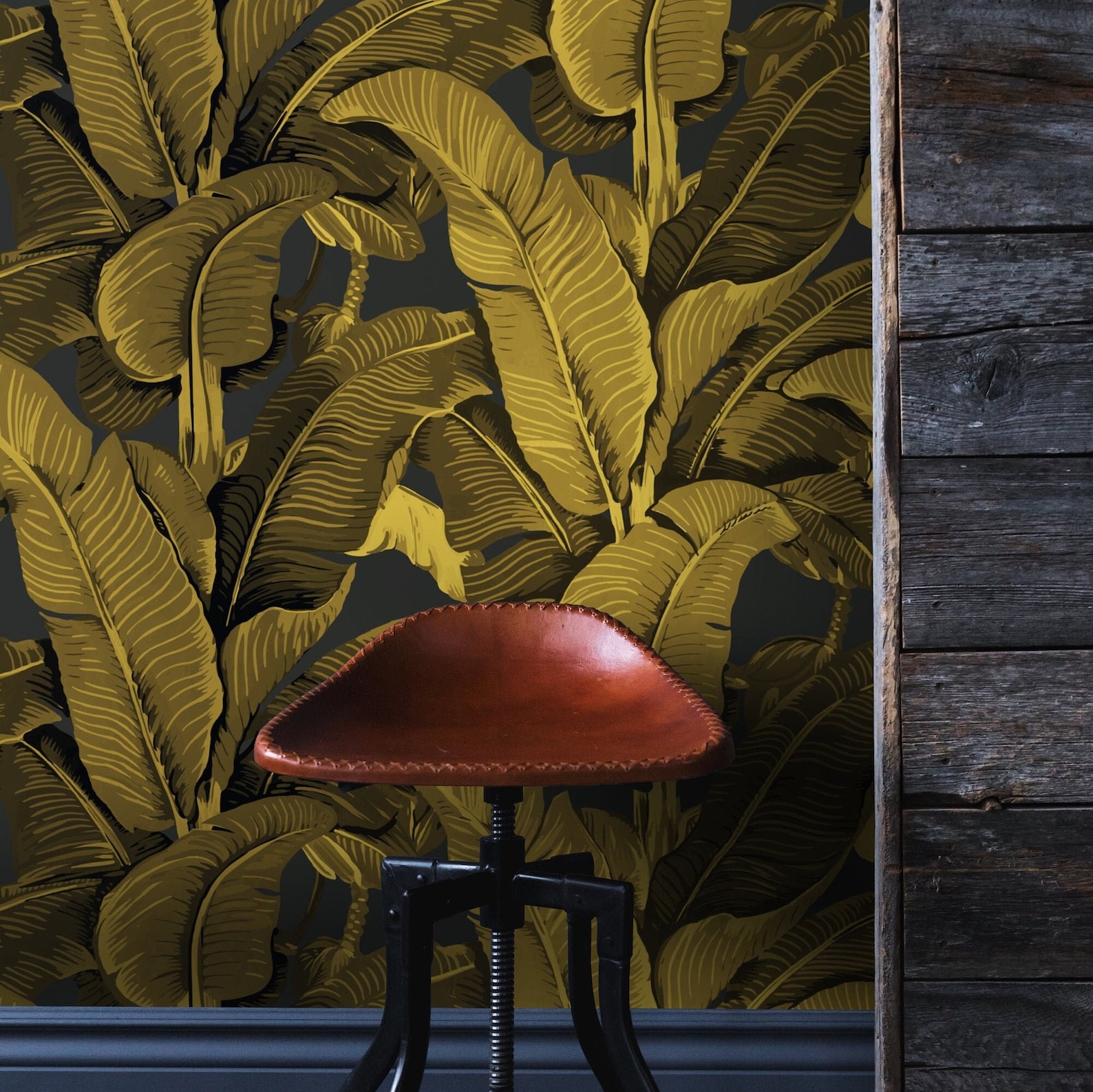 Carta Da Parati Foglie Di Banano Carta Vegana 250X200Cm 5,5Mq-image