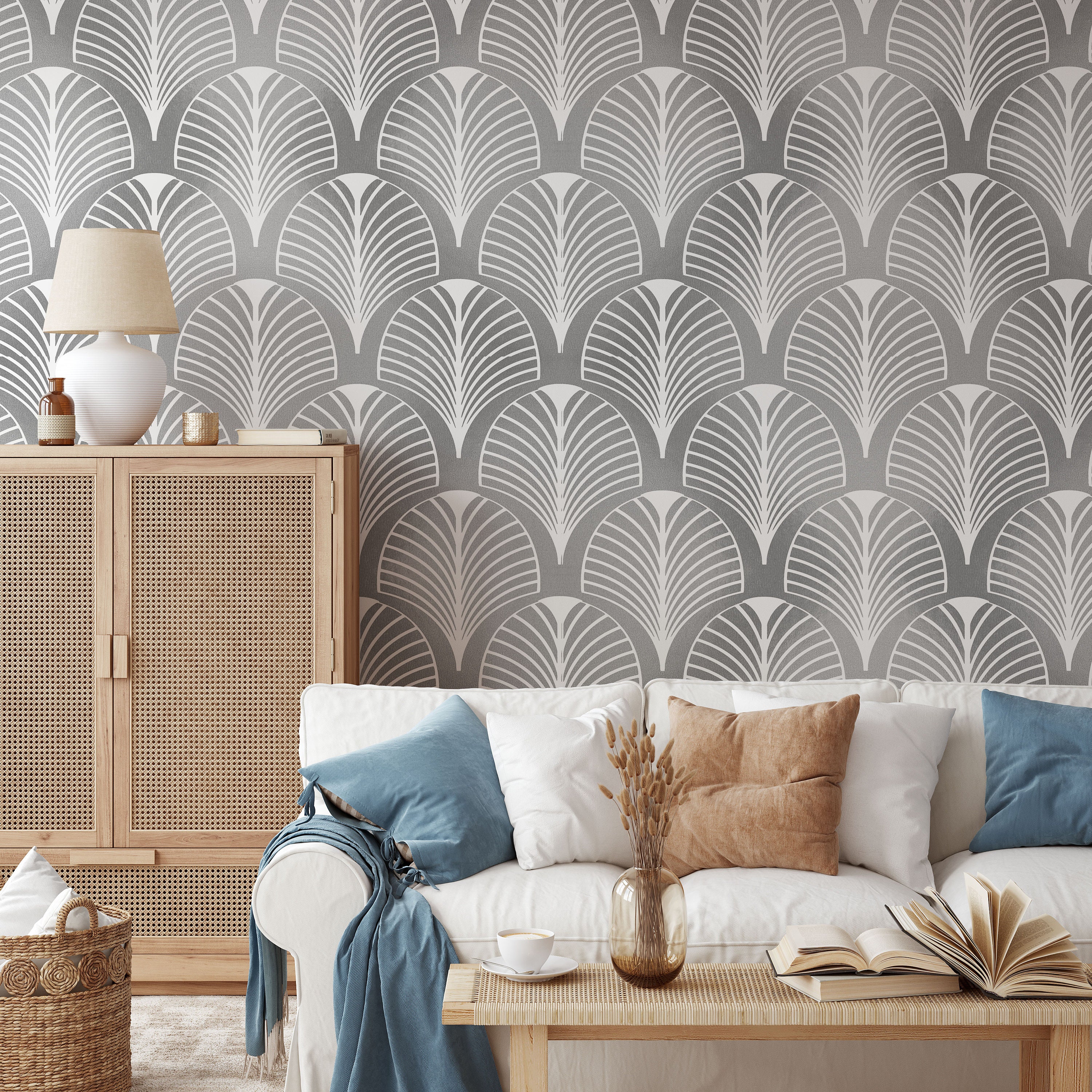 Art Deco Silver Wallpaper