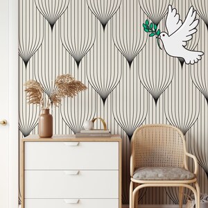 Vintage Geometric Art Deco Wallpaper, Art Deco Geometry Wallpaper - Black & White Symmetrical Design - WALLPAPERS4BEGINNERS