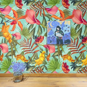 Balinese Tropical Wallpaper for Feature Wall | Etsy