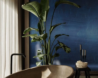 Luxurious Midnight Blue Marble Effect Wallpaper - Elegant Abstract Texture - Sophisticated and Modern Wall Decor