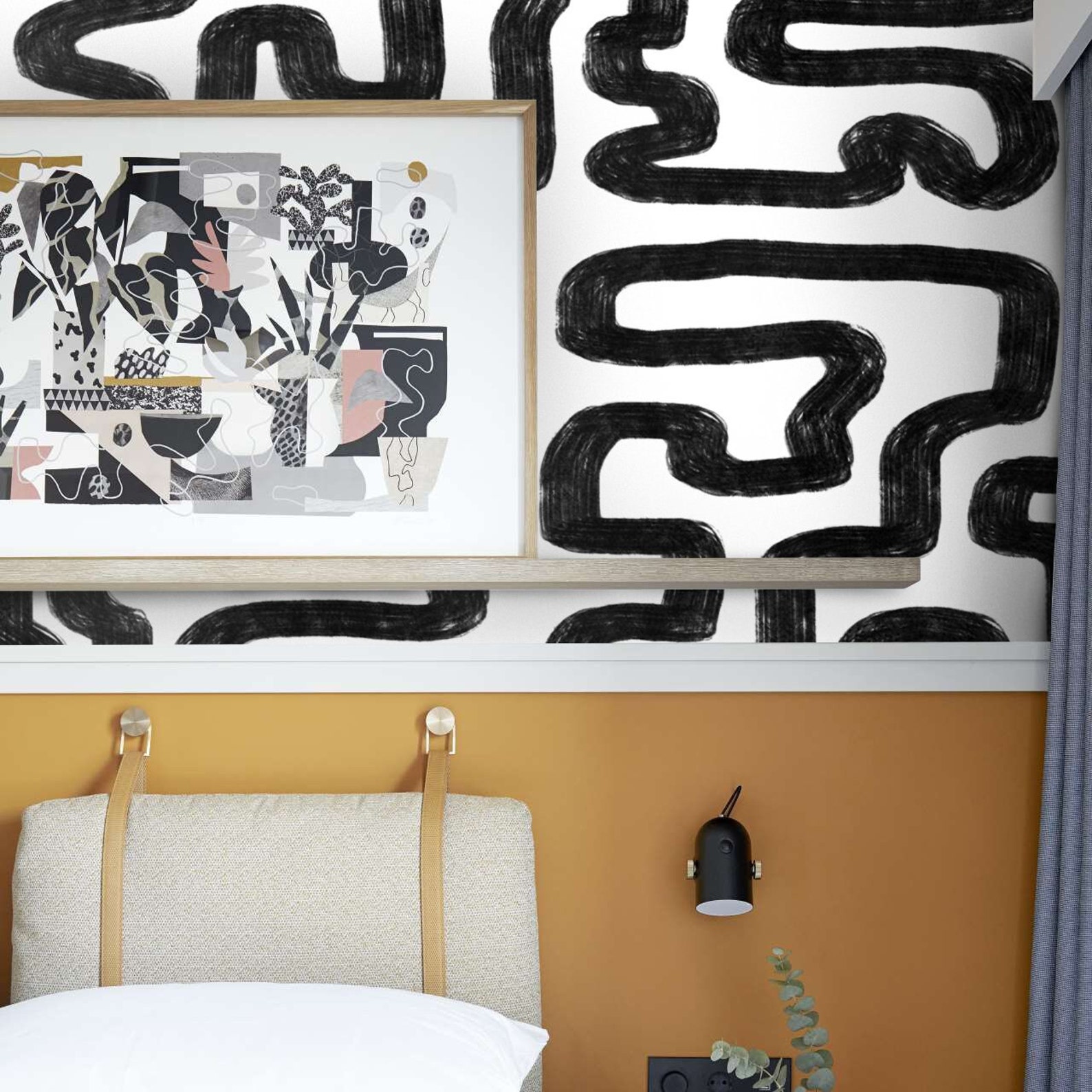 Carta Da Parati Arte Moderna Astratta Bianca E Nera Carta Vegana 250X200Cm 5,5Mq-image