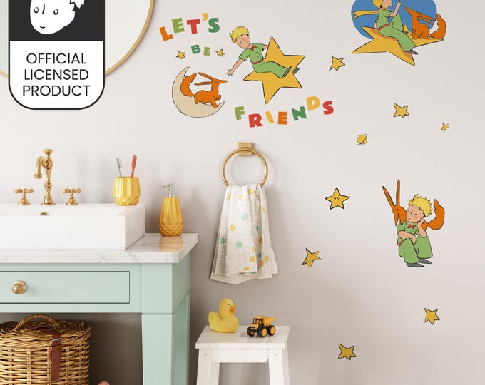 Little Prince Friends Wall Stickers | Official Licensed Nursery Decals | Kids Room Decor | Eco-Friendly
