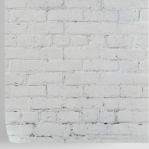 Industrial White Brick Wallpaper, Office Decor Minimal Pattern bricks wall Art for Accent Wall