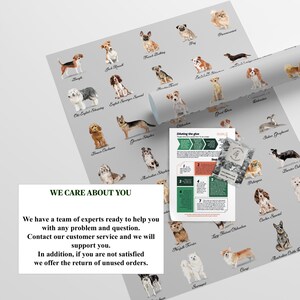 Papel pintado de acuarela con perros de razas adorables, papel pintado de animales para habitación infantil y decoración del hogar para amantes de las mascotas. imagen 7