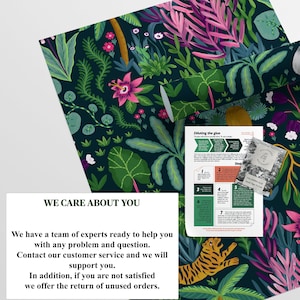 Tropisk mörk djungeltapet, nyckfull tigermålning mörk boho väggdekor, exotisk naturmotiv väggkonst bild 7
