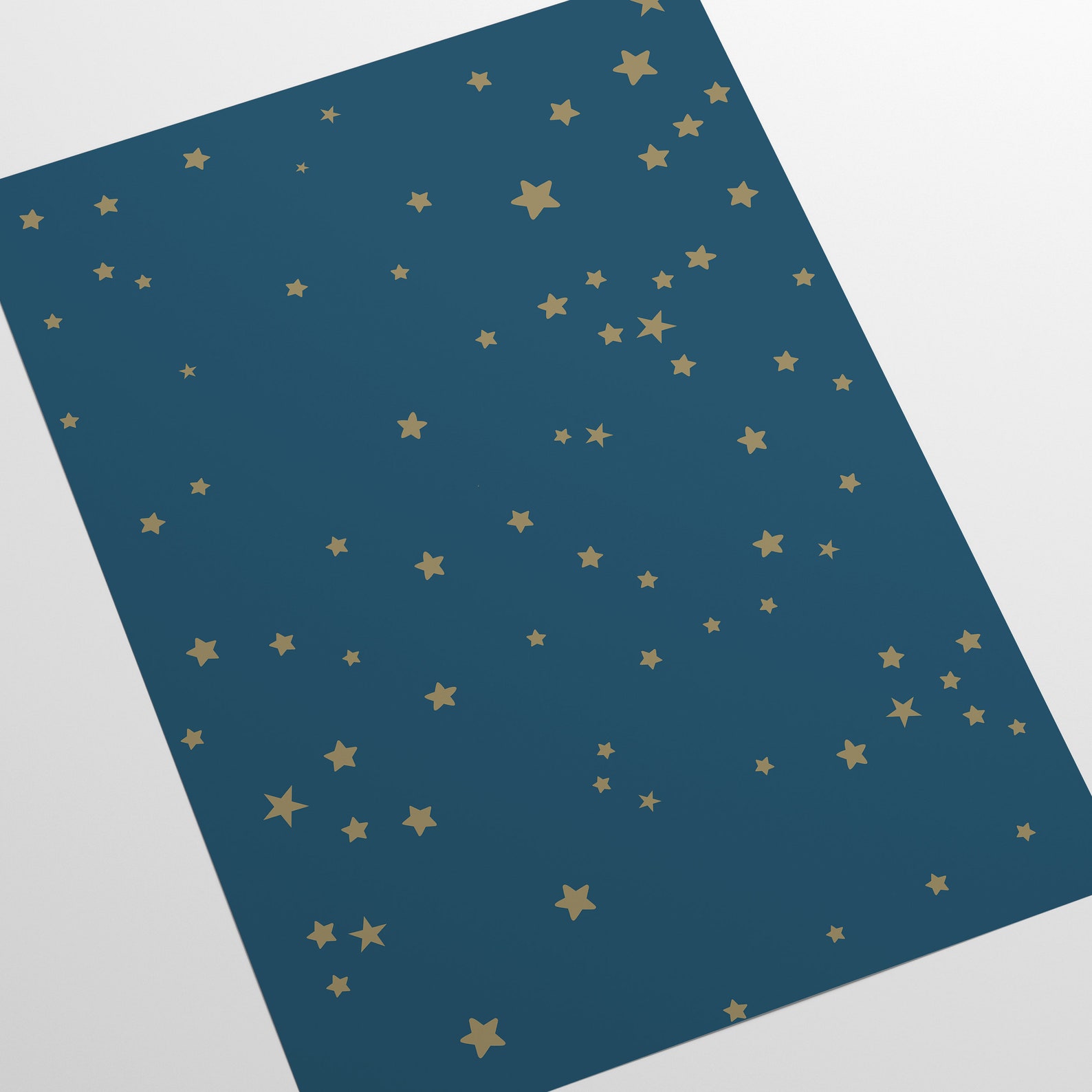 Blue and Gold Stars Wallpaper Baby Nursery Golden Star Wall Etsy