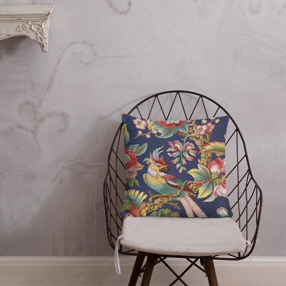 Chinoiserie Premium Pillow perfect to match with our Wallpaper, furniture cushions for Modern Home Decor