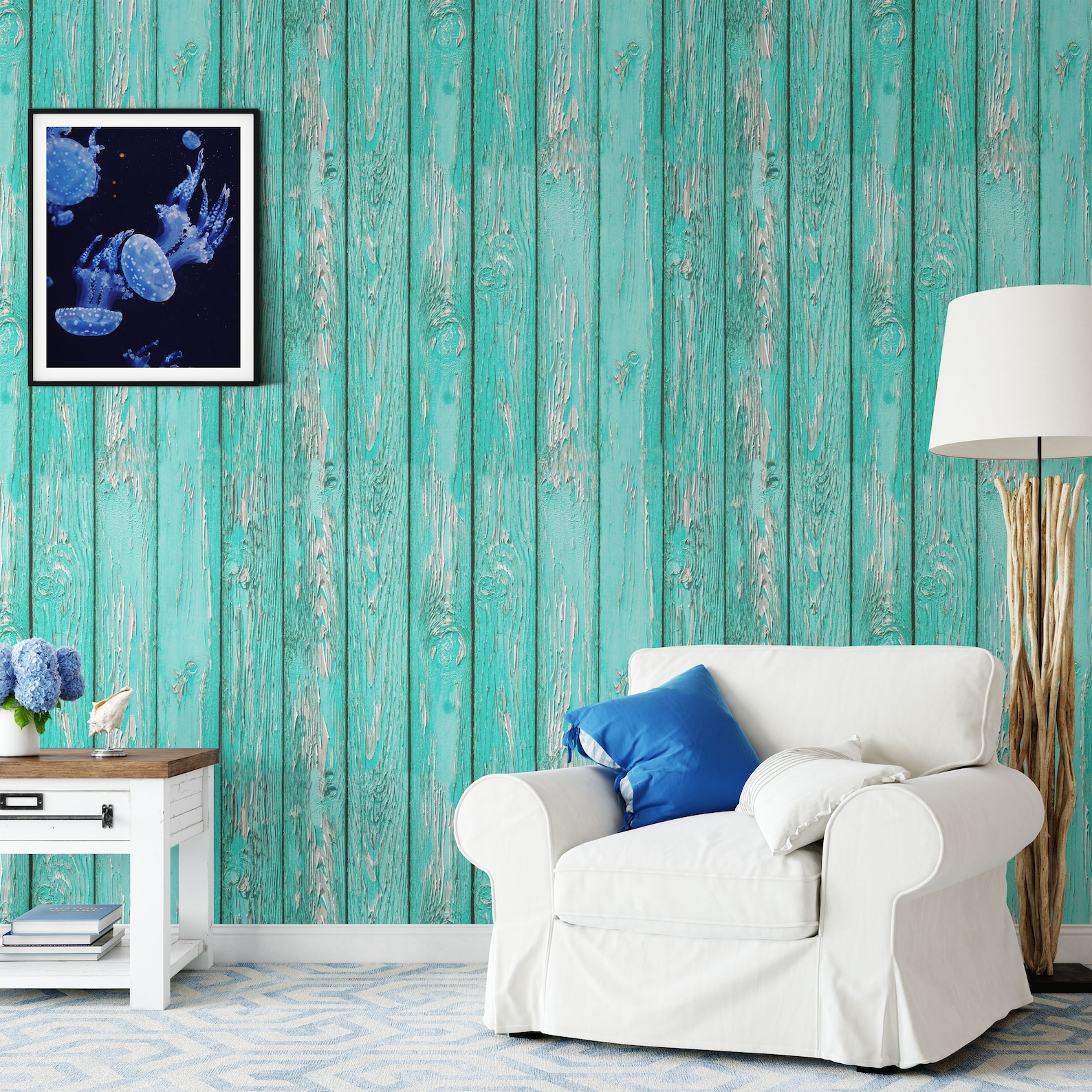 Wooden Plank Shiplap Wallpaper for Rustic Decor Wood Effect Etsy