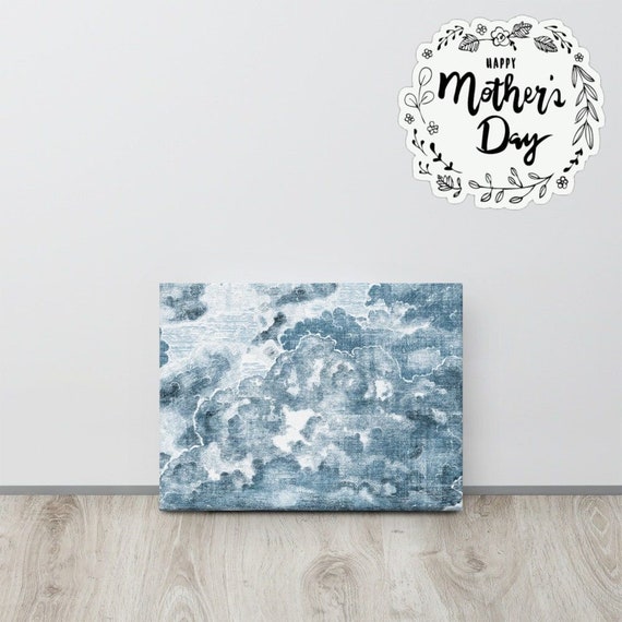 Vintage Style Clouds Canvas useful gifts also for coffee bar decor, aesthetic framed home inspo