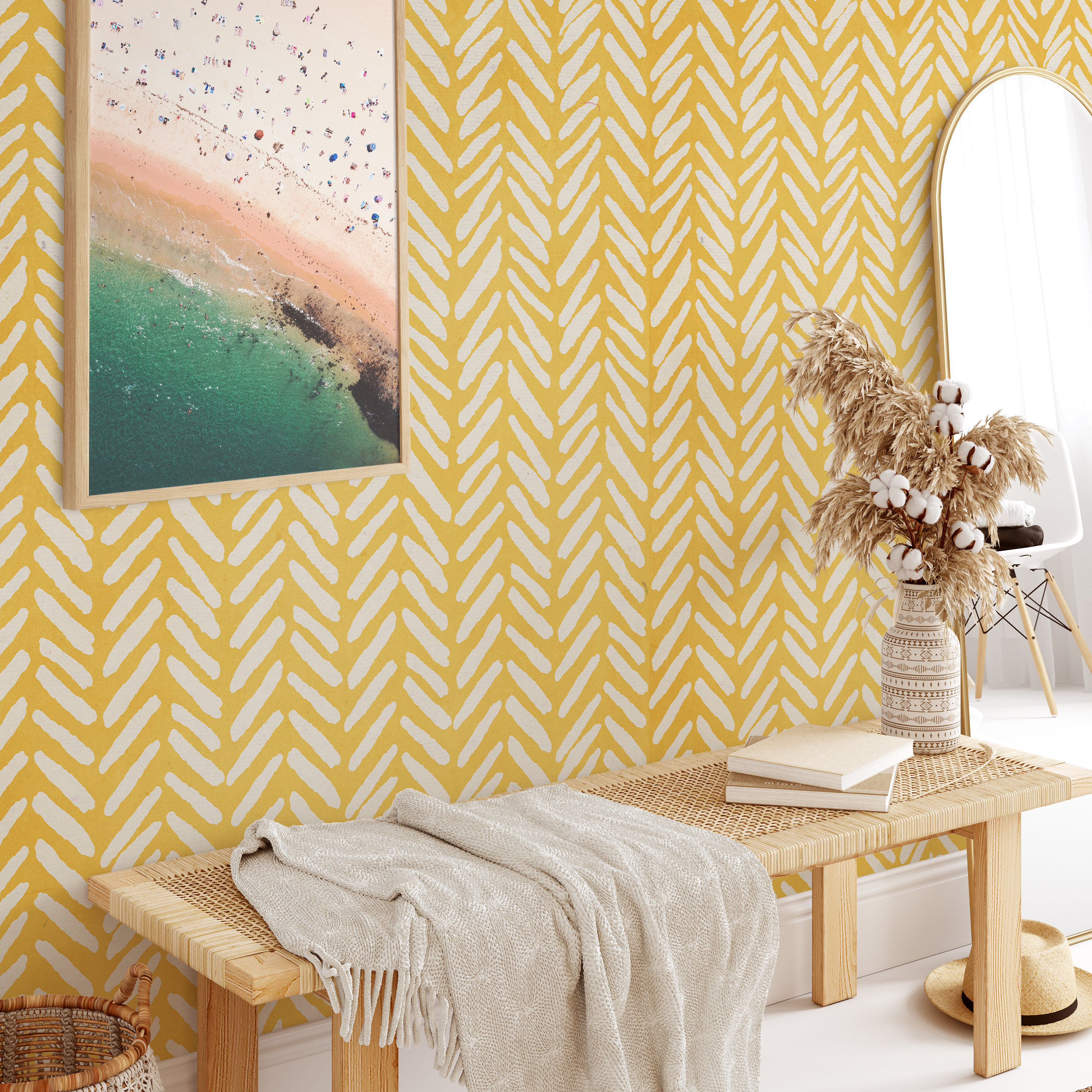 ohpopsi Paradise Mustard Wallpaper WLD53126W