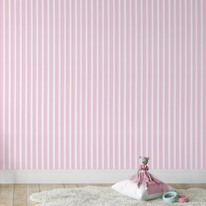 Carta da parati a Righe Rosa e Bianche immagine 5