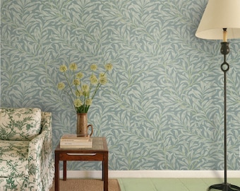 Botanical Sage Green Wallpaper | Removable & Eco-Friendly | Vegan Recyclable Paper, Made in Italy