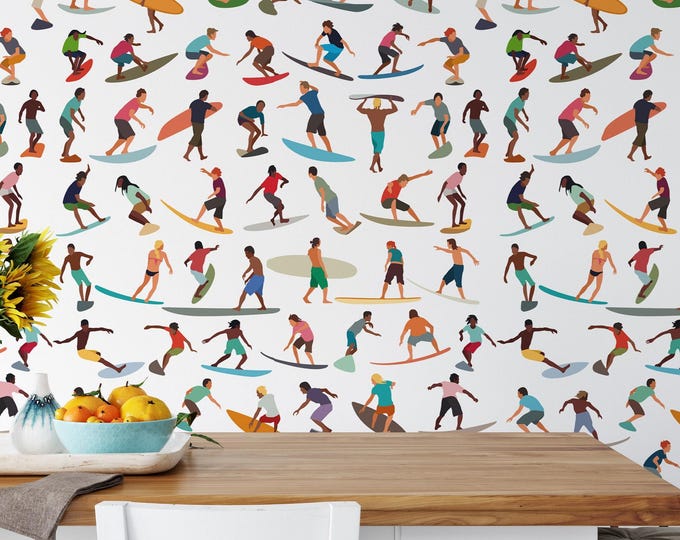 Surfing Wall Art - Soul Surfers White Beach Decor, Coastal Print for Surfer Room, Ocean Vibes Home Decoration