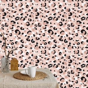 Carta da Parati Animalier Leopardo in Rosa