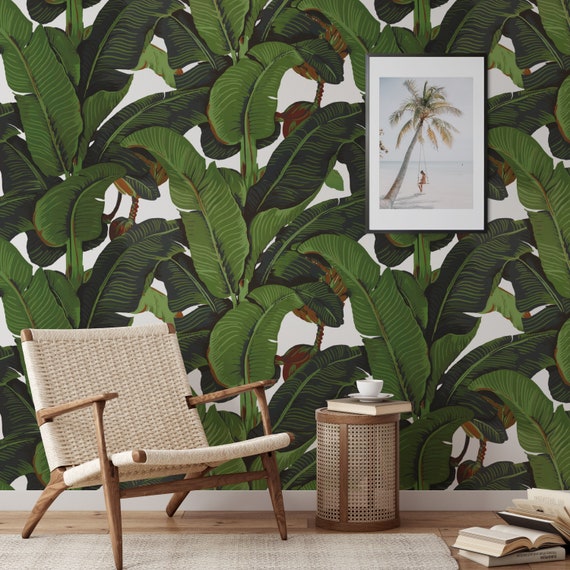 Breathtaking Banana Leaf Wallpaper: Bring the Tropical Paradise into Your Home with our Best Selling Design!
