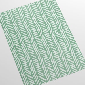 Light Green Herringbone Pastel Wallpaper, Minimalist Chevron Wall Decor, Soft Green Modern Wall Papering image 2