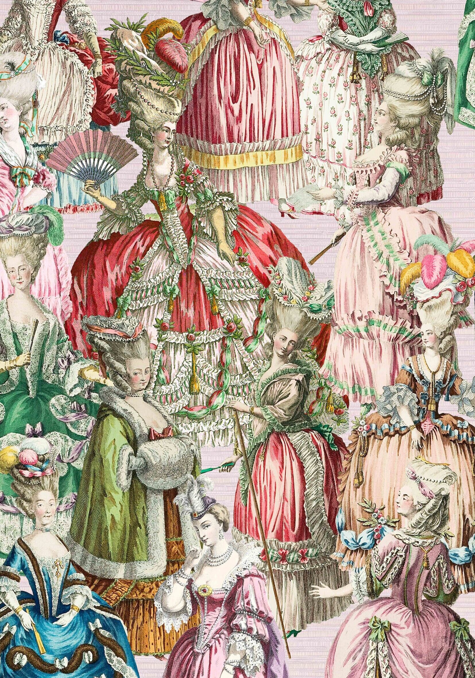 Marie Antoinette Old Fashioned Pink Wallpaper